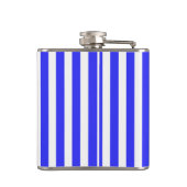 Blaue und weiße Streifen Flachmann (Rückseite)