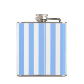 Blaue und weiße Streifen Flachmann (Rückseite)