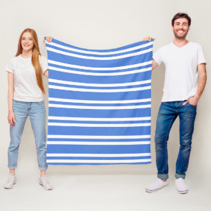 Blaue und weiße Streifen Fleecedecke