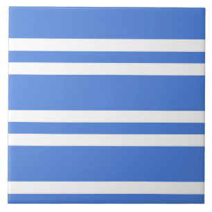 Blaue und weiße Streifen Fliese