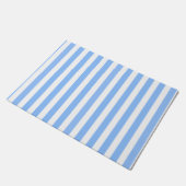 Blaue und weiße Streifen Fußmatte (Schrägansicht)