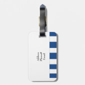 Blaue und weiße Streifen Gepäckanhänger (Rückseite vertikal)