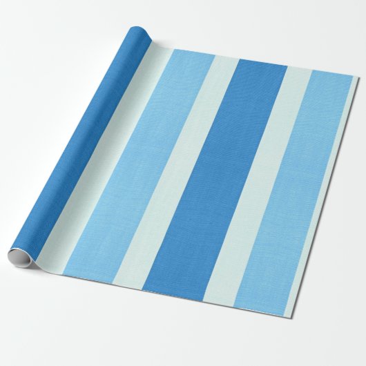 Blaue und weiße Streifen Geschenkpapier (Ungerollt)
