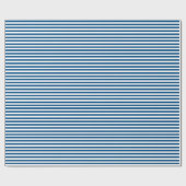 Blaue und weiße Streifen Geschenkpapier (Flach)