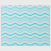 Blaue und weiße Streifen Geschenkpapier (Flach)