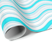 Blaue und weiße Streifen Geschenkpapier (Rolleneckpunkt)