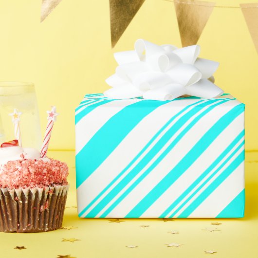 Blaue und weiße Streifen Geschenkpapier (Geburtstagsparty)
