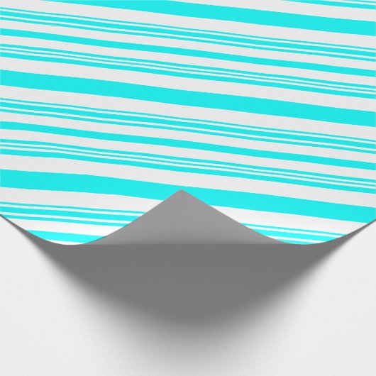 Blaue und weiße Streifen Geschenkpapier (Ecke)