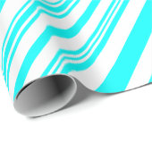 Blaue und weiße Streifen Geschenkpapier (Rolleneckpunkt)