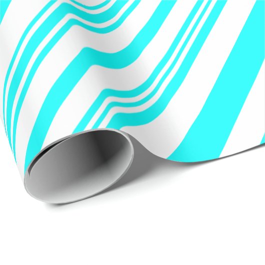 Blaue und weiße Streifen Geschenkpapier (Rolleneckpunkt)