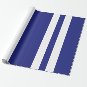 Blaue und weiße Streifen Geschenkpapier