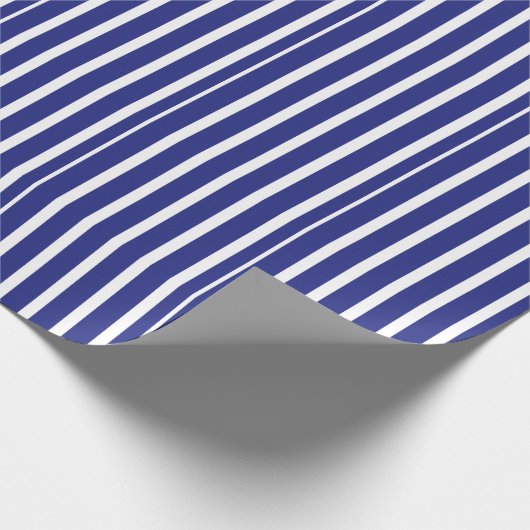 Blaue und weiße Streifen Geschenkpapier (Ecke)