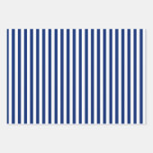 Blaue und weiße Streifen Geschenkpapier Set (Vorderseite)