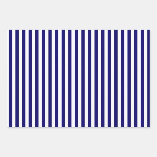 Blaue und weiße Streifen Geschenkpapier Set (Vorderseite 2)