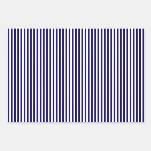 Blaue und weiße Streifen Geschenkpapier Set (Vorderseite)