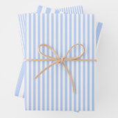 Blaue und weiße Streifen Geschenkpapier Set (Beispiel)