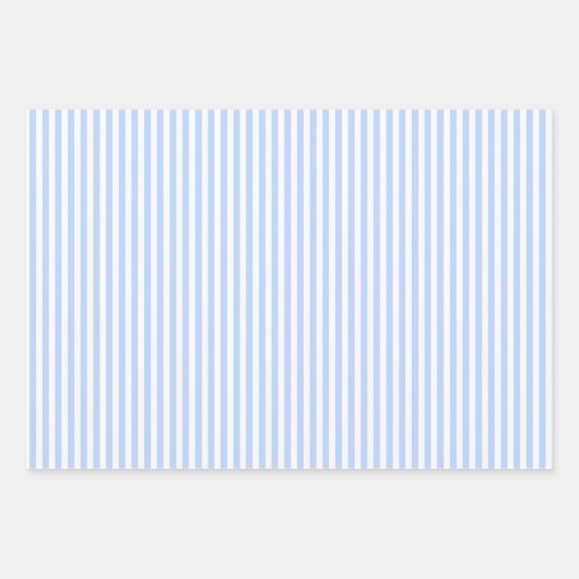 Blaue und weiße Streifen Geschenkpapier Set (Vorderseite)