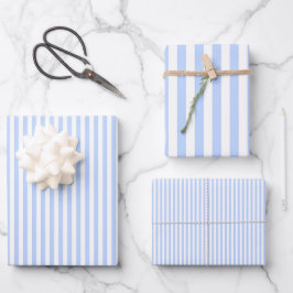 Blaue und weiße Streifen Geschenkpapier Set