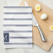 Blaue und weiße Streifen Geschirrtuch (Viertel Falte)