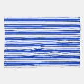 Blaue und weiße Streifen Geschirrtuch (Horizontal)