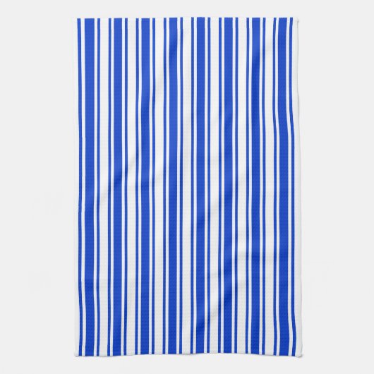 Blaue und weiße Streifen Geschirrtuch (Vertikal)