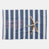 Blaue und weiße Streifen Geschirrtuch (Horizontal)