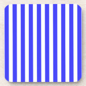 Blaue und weiße Streifen Getränkeuntersetzer (Vorderseite)