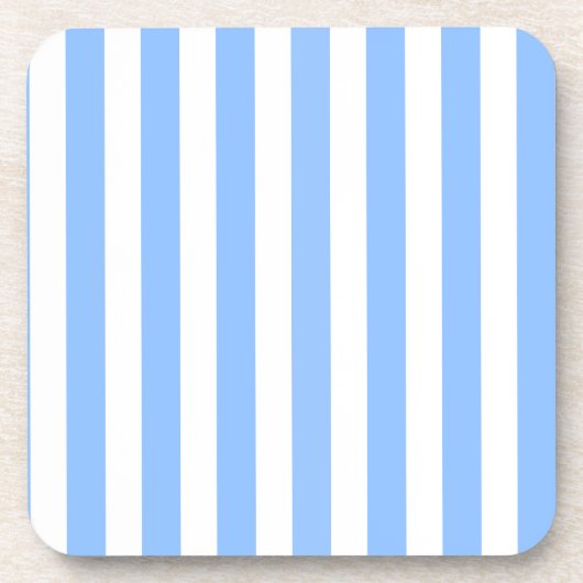 Blaue und weiße Streifen Getränkeuntersetzer (Vorderseite)