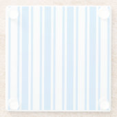 Blaue und weiße Streifen Glasuntersetzer (Rückseite)