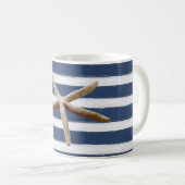 Blaue und weiße Streifen Kaffeetasse (VorderseiteRechts)