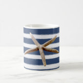 Blaue und weiße Streifen Kaffeetasse (Mittel)
