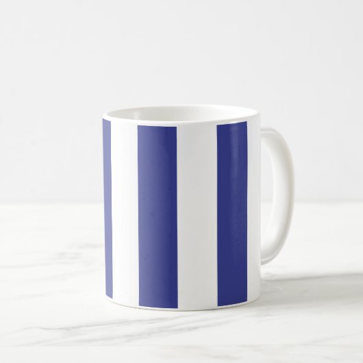 Blaue und weiße Streifen Kaffeetasse (VorderseiteRechts)