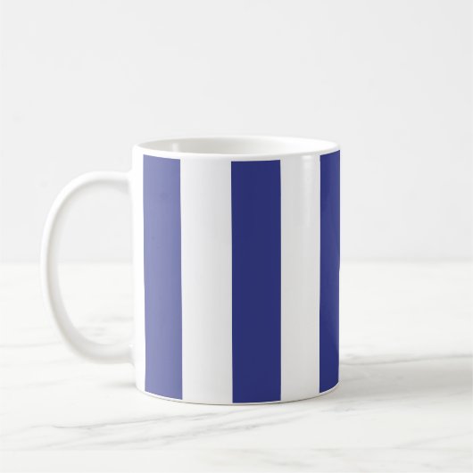 Blaue und weiße Streifen Kaffeetasse (Links)