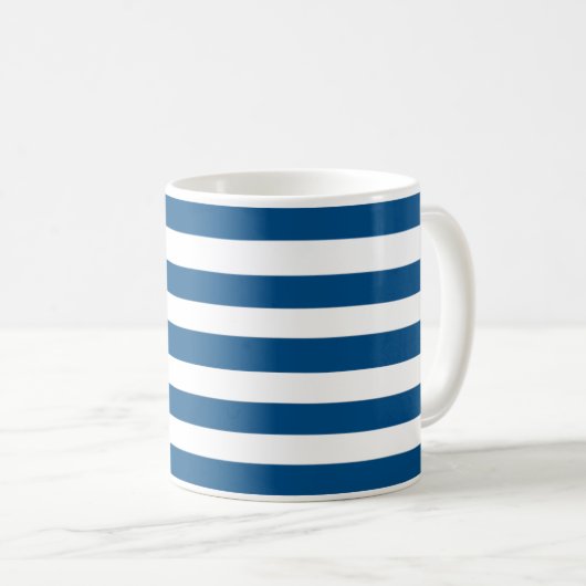 Blaue und weiße Streifen Kaffeetasse (VorderseiteRechts)
