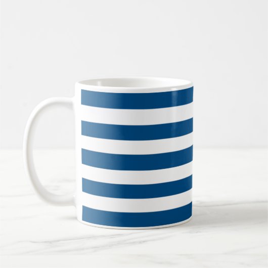 Blaue und weiße Streifen Kaffeetasse (Links)