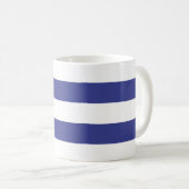 Blaue und weiße Streifen Kaffeetasse (VorderseiteRechts)