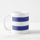 Blaue und weiße Streifen Kaffeetasse (Links)