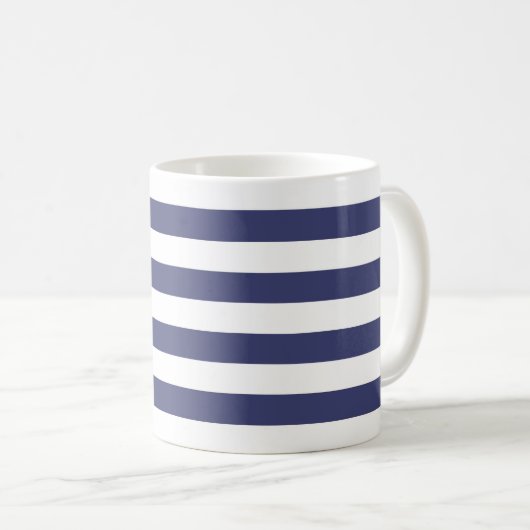 Blaue und weiße Streifen Kaffeetasse (VorderseiteRechts)