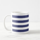 Blaue und weiße Streifen Kaffeetasse (Links)