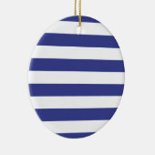 Blaue und weiße Streifen Keramikornament (Rechts)