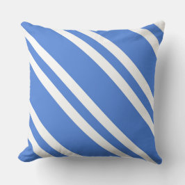 Blaue und weiße Streifen Kissen