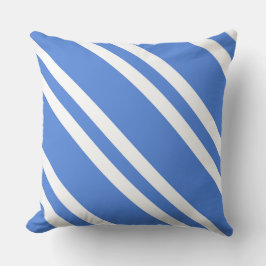Blaue und weiße Streifen Kissen