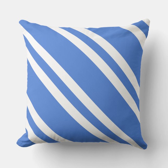 Blaue und weiße Streifen Kissen (Vorderseite)