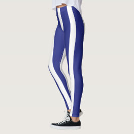 Blaue und weiße Streifen Leggings
