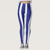 Blaue und weiße Streifen Leggings (Vorderseite)