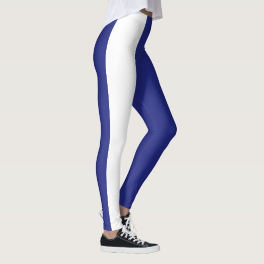Blaue und weiße Streifen Leggings (Rechts)
