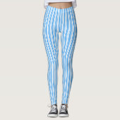 Blaue und weiße Streifen Leggings (Vorderseite)