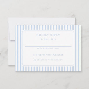 Blaue und weiße Streifen Minimalistische Sommerhoc RSVP Karte