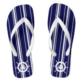 Blaue und weiße Streifen mit dem Wasserrad 2 Badesandalen (Fußbett)