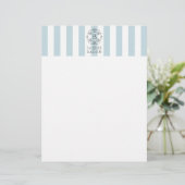 Blaue und weiße Streifen mit Monogramm (Stehend Vorderseite)